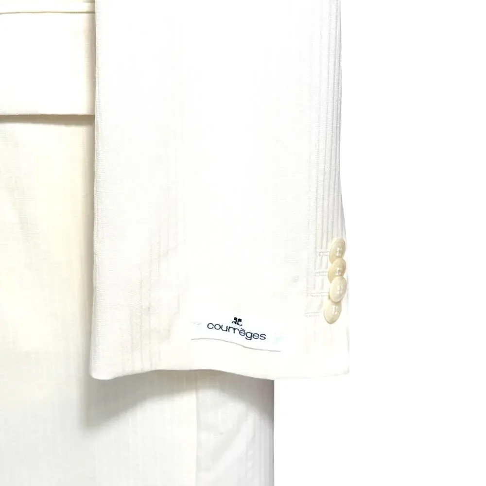 Courrèges Homme Men's Ivory Virgin Wool 2 Piece Designer Suit France US 38